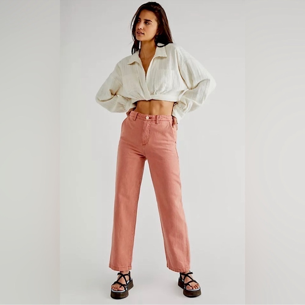 Wrangler Casey Jones Chino Utility Pants Mineral Pink at Free People Sz 30 Nwt